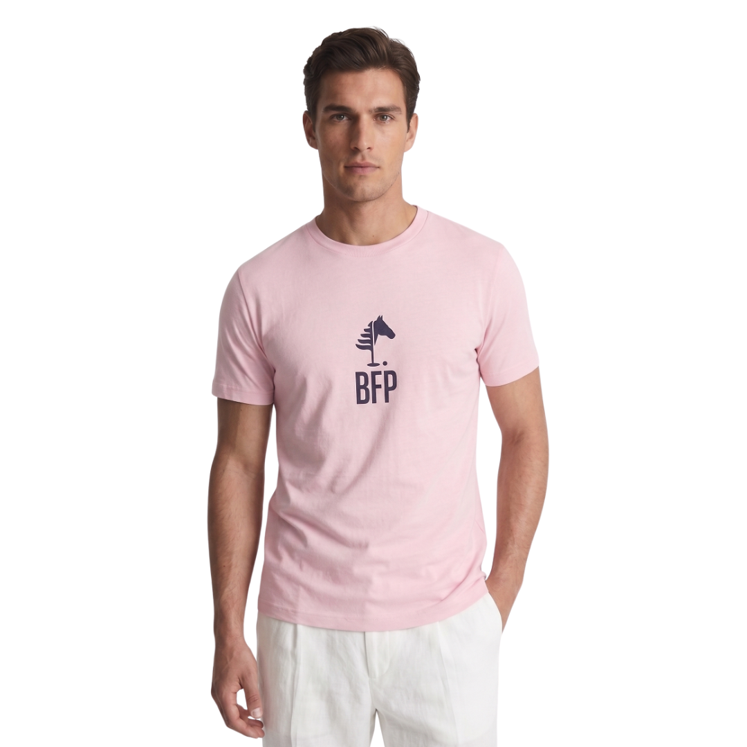 Pink T-Shirt I Navy Print (UNISEX)