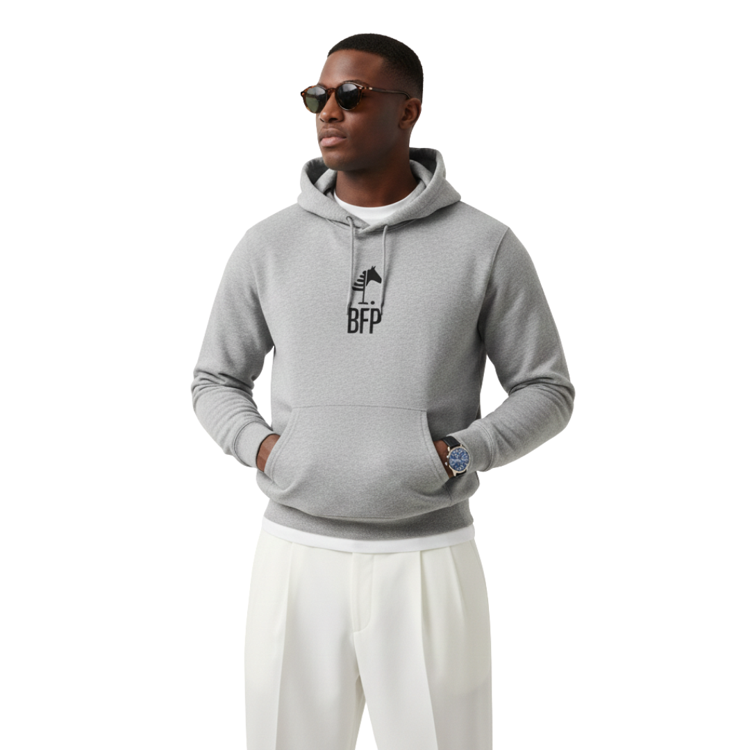 Grey Hoodie⎥Black Print (Unisex)