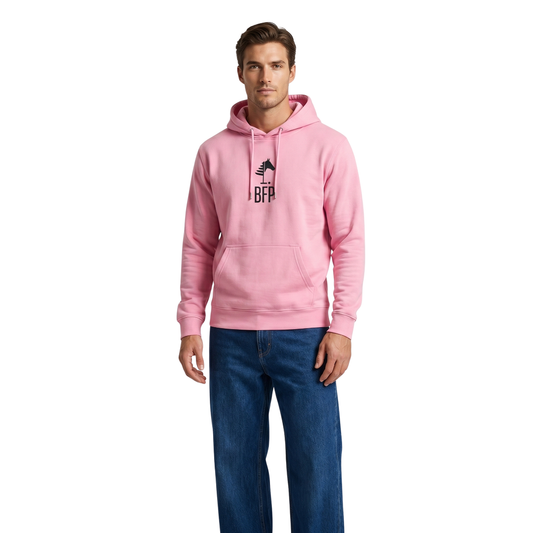 Pink Hoodie I Navy Print (UNISEX)
