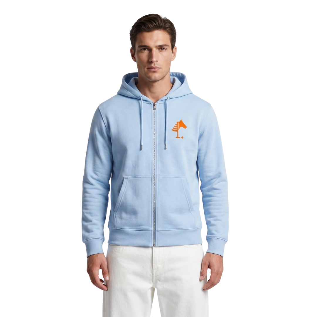 Baby Blue Zipper I Orange Print (UNISEX)