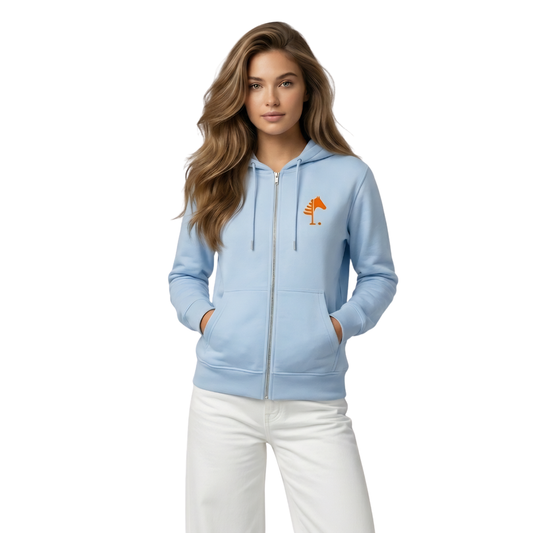Baby Blue Zipper I Orange Print (UNISEX)