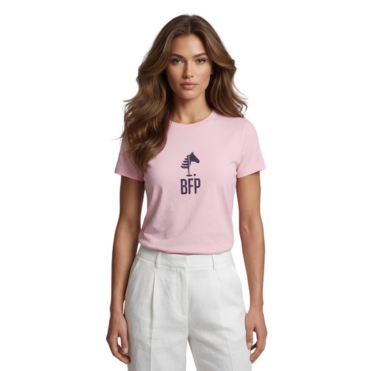Pink T-Shirt I Navy Print (UNISEX)