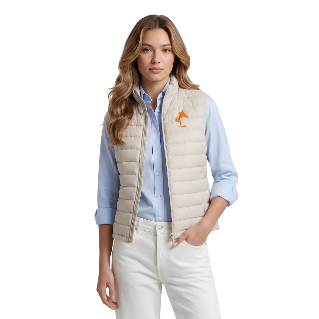 Beige Vest I Orange Embroidery (WOMEN)