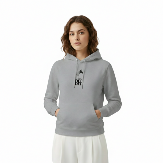 Grey Hoodie⎥Black Print (WOMEN)